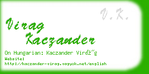 virag kaczander business card